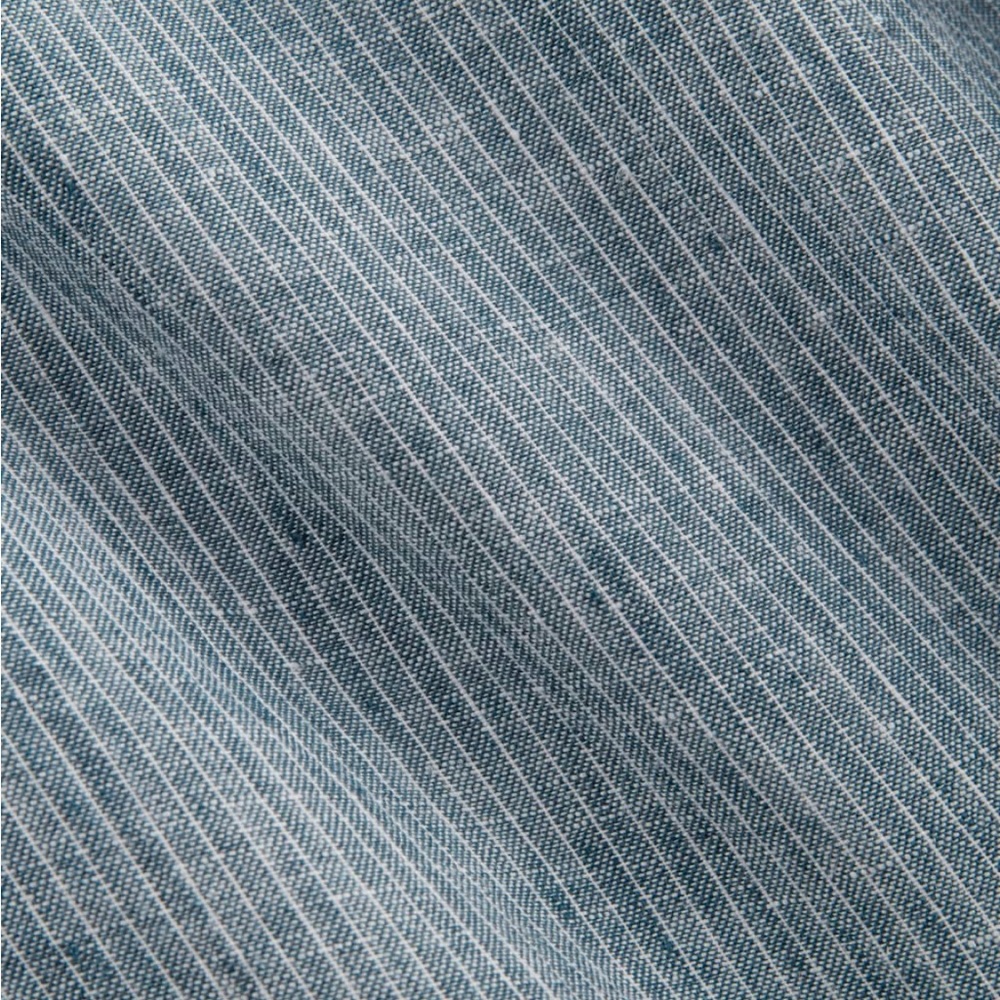 THE DAYTRIPPER DRESS IN LINEN blue and white stripe L EUC - Picture 2 of 7